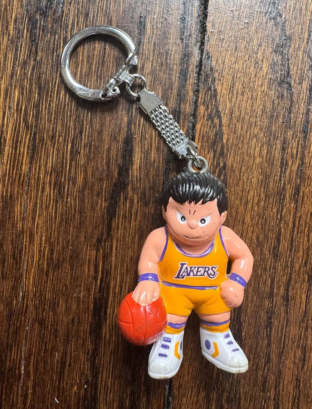 VINTAGE 1987 PVC Lil' Sports Brat NBA Los Angeles Lakers Basketball Keychain